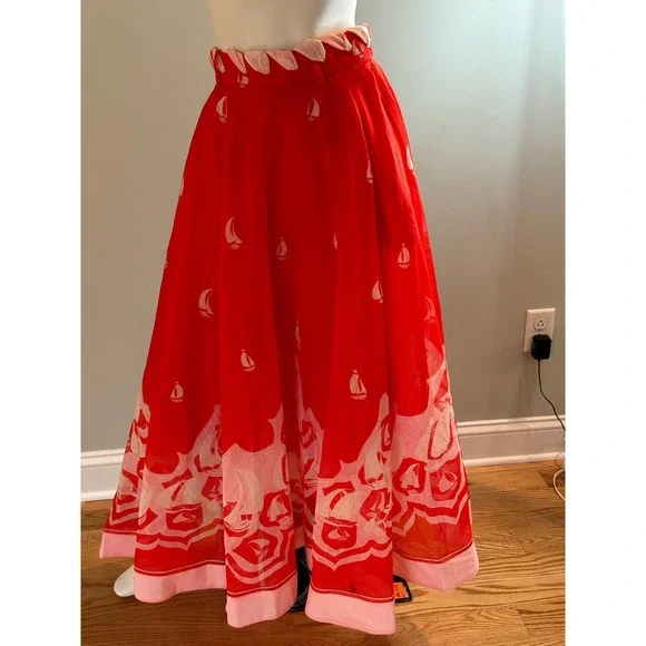 Zimmermann's High Tide tie-waist skirt is crafted of linen and silk. Size 0